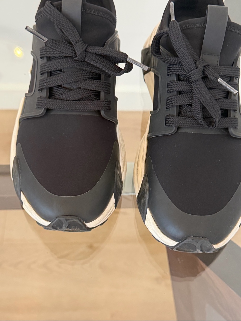 Moncler Black Neoprene Sneakers Chunky Sole Logo Size 6.5 - Picture 8 of 15